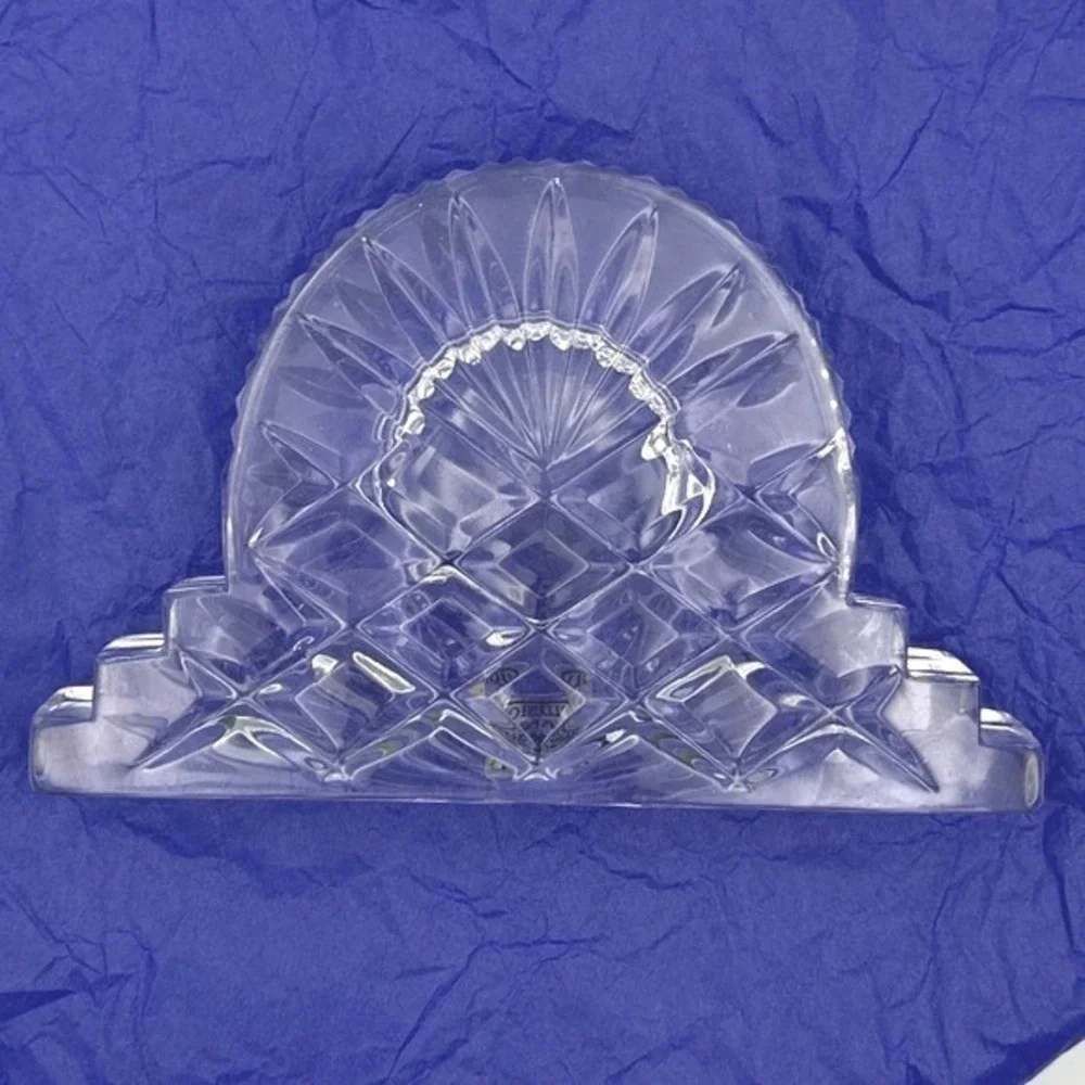 Samobor Illusion Lead Crystal Desk Clock Handcut/blown Gold Quartz Clock Croatia